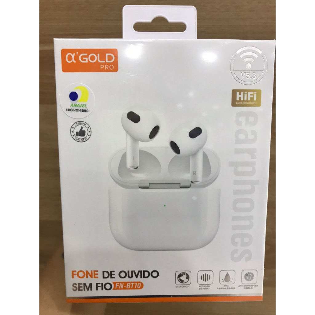 Fone de Ouvido Bluetooth Pro Sem Fio TWS Ear Buds a'Gold