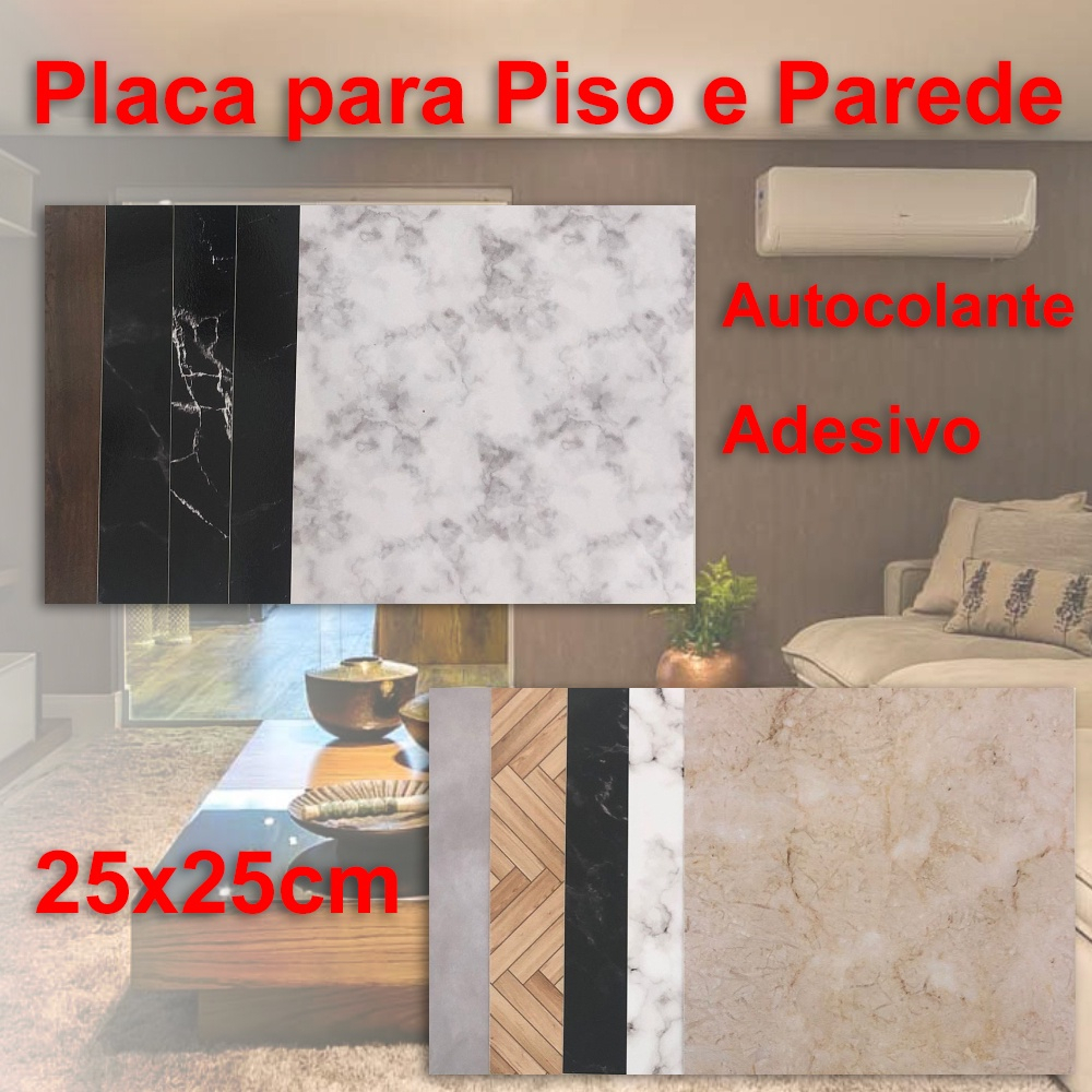 Painel Placa Para Parede E Piso Chão Autocolante Laminado 25x25cm ou 60x15cm