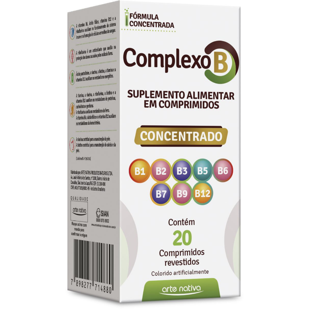 Complexo B Concentrado Polivitaminico 20 Comprimidos | Shopee Brasil