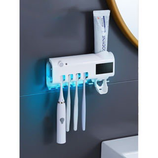 Suporte Dispenser Escova de Dente com esterelizador UV Lampada LED