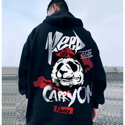 Casaco Moletom Canguru Autumn Grumpy Panda Carryon Streetwear Hip Hop Fashion
