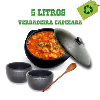 Tradicional Panela de Barro Capixaba 5 Litros + 2 Cumbucas