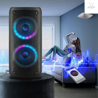 Caixa de Som Bluetooth grande Amplificada Torre Painel Led RGB Grasep Ultra Potente 2 Alto Falante