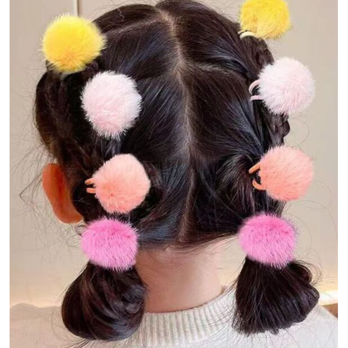 Kit Penteado Infantil - Elastico, Piranha E Pompom