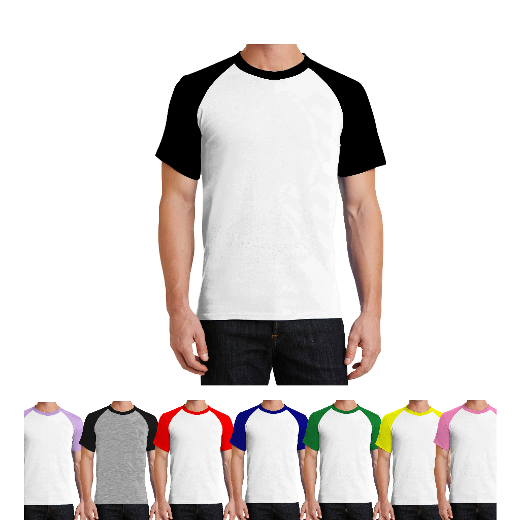 Camiseta Lisa Raglan Manga Colorida | Shopee Brasil