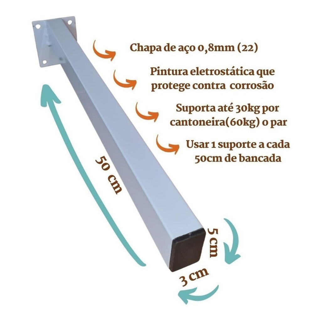 Mão Francesa 2uni Pia Suporte Para Bancada Granito | Shopee Brasil
