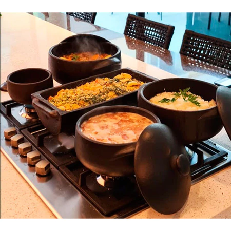 Promoção dia das mães panela de barro capixaba p , m e g (1 litro , 2 litros , 5 litros ) + 2 cumbucas