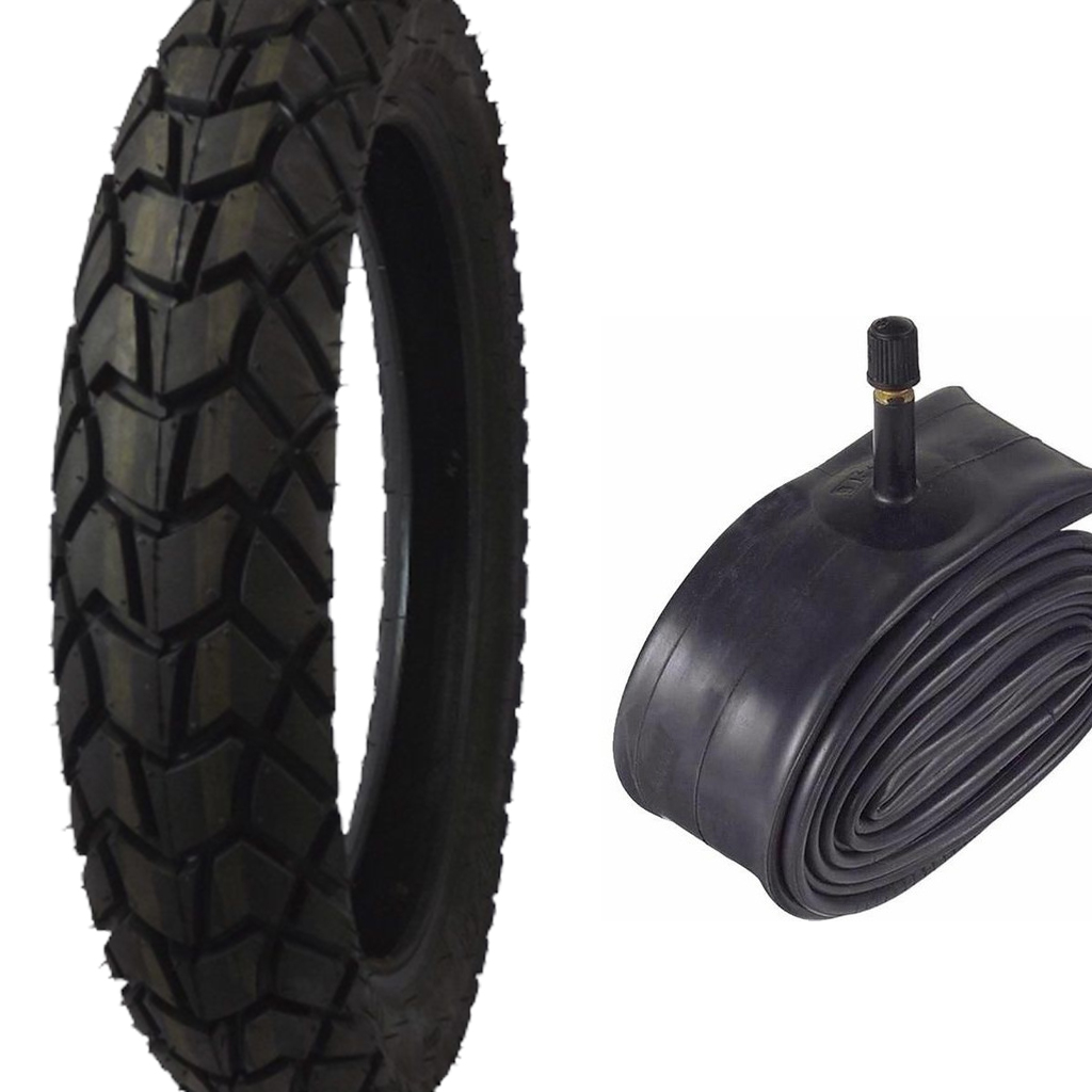 Pneu Traseiro Xre190/ Bros 110/90-17 + Câmara De Ar Mj17