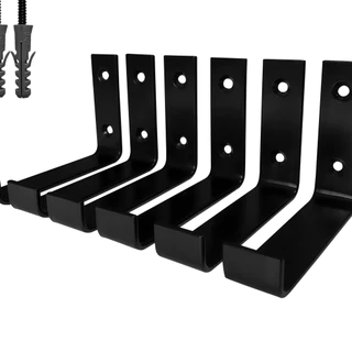 Mão Francesa Invertida Para Prateleira De 15 Cm Kit C/6 Un Preto