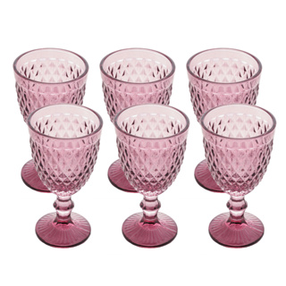 Jogo de Taças 06 Peças Bico de Abacaxi Lilas 325ml - Lyor