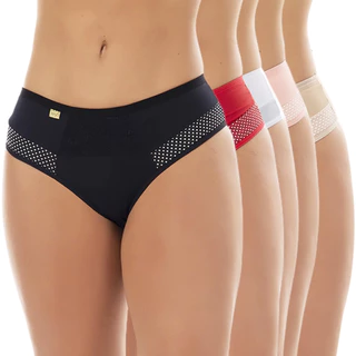 Kit com 5 Calcinhas Tanga Cós Alto Lingerie Conforto