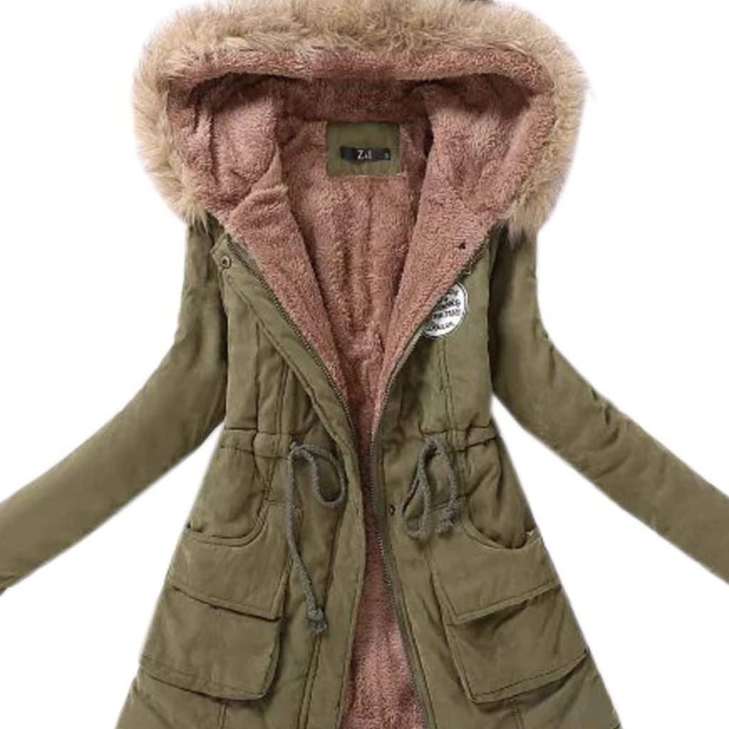 Casaco Feminino Com Capuz Parka Longo Casaco Grosso De Inverno Quente Shopee Brasil 