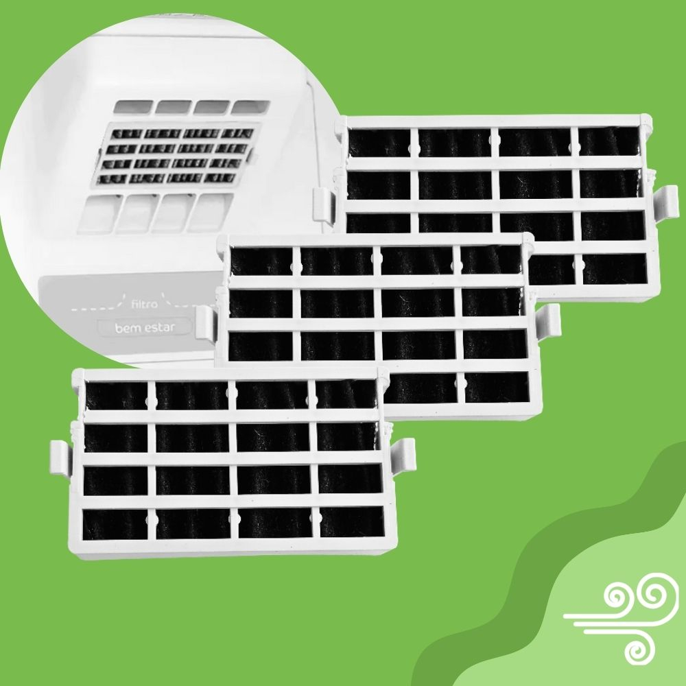 3 Filtro Geladeira Antiodor Consul Bem Estar Crm45 Crm55 Crm56 Branco