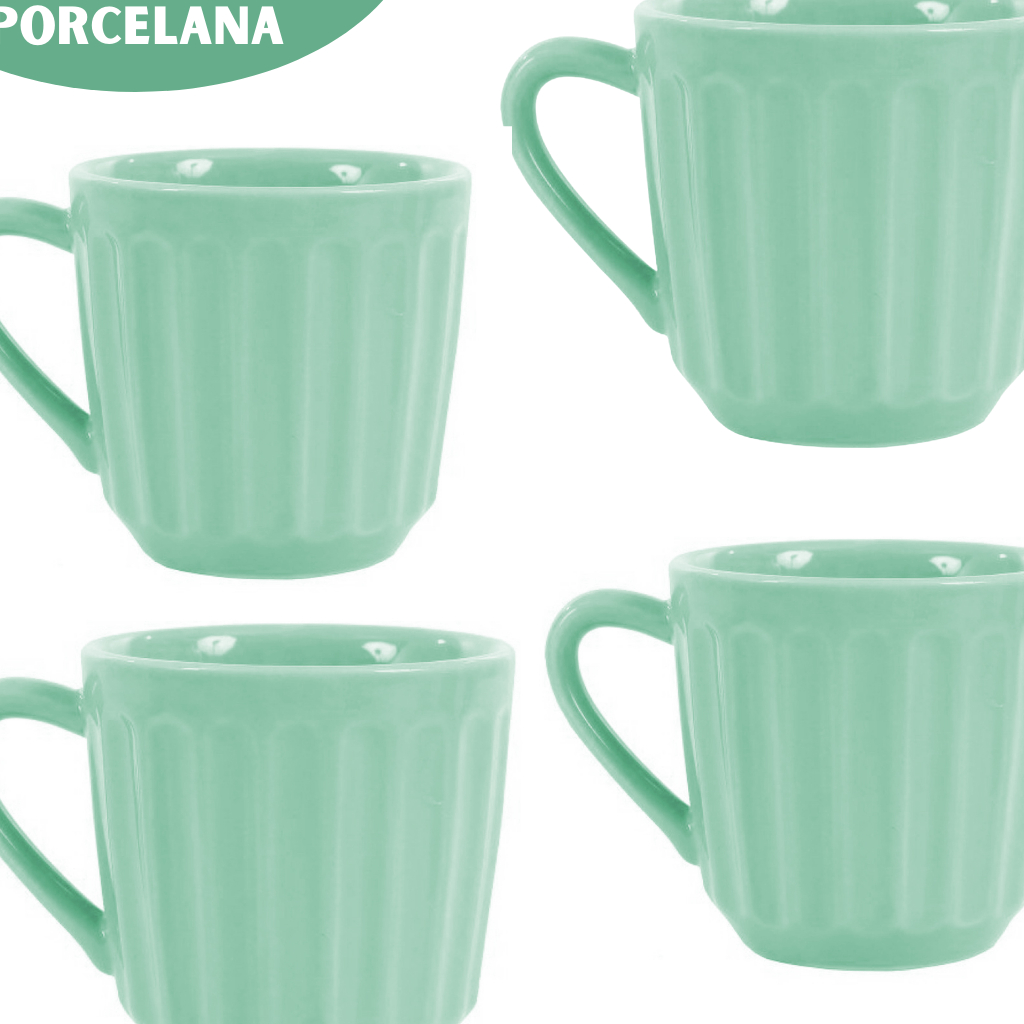 Conjunto Chá e Café em Porcelana Verde