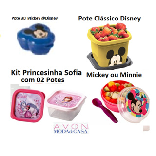 Pote 3D Mickey ou pote quadrado Mickey ou Kit Princesinha Sofia com 02 Potes ©Disney da AVON Moda & Casa