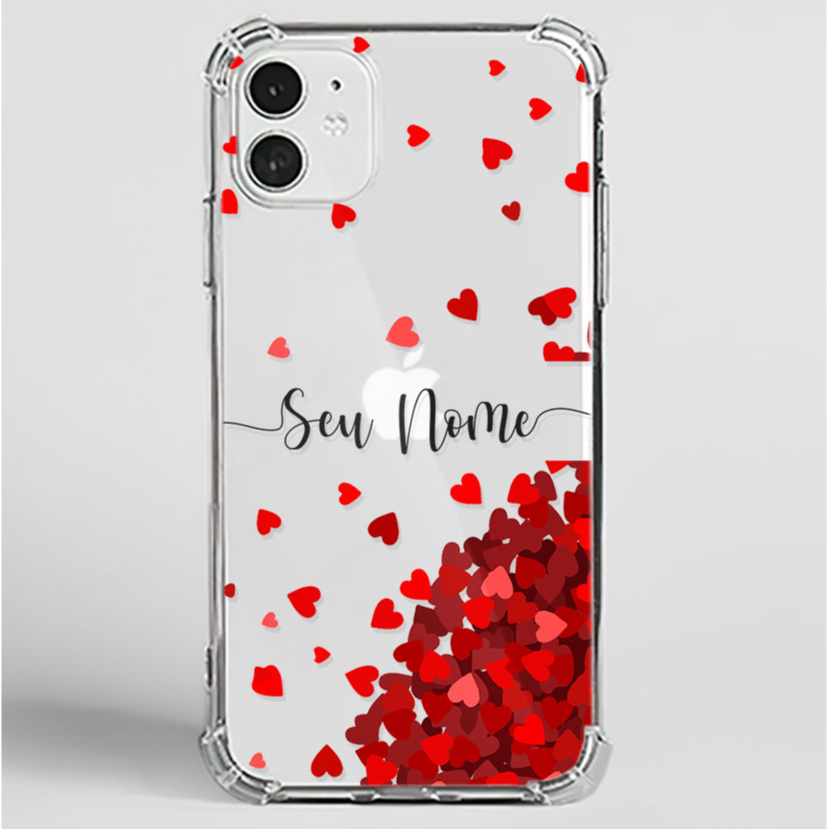 Capinha Capa Celular Personalizada Com Nome Corações Cód 215