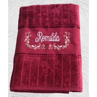 Super Promoção ⚡️toalha De Banho Aveludada(linha Luxo) Grossa (com Nome Bordado)