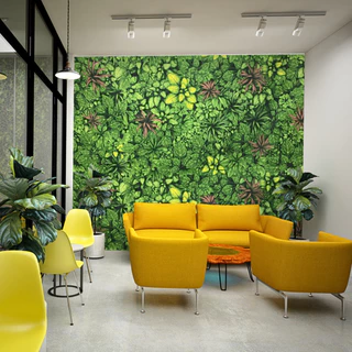 Tecido Para Decoração Papel de Parede Painel Folhagem Suculenta Jardim Vertical