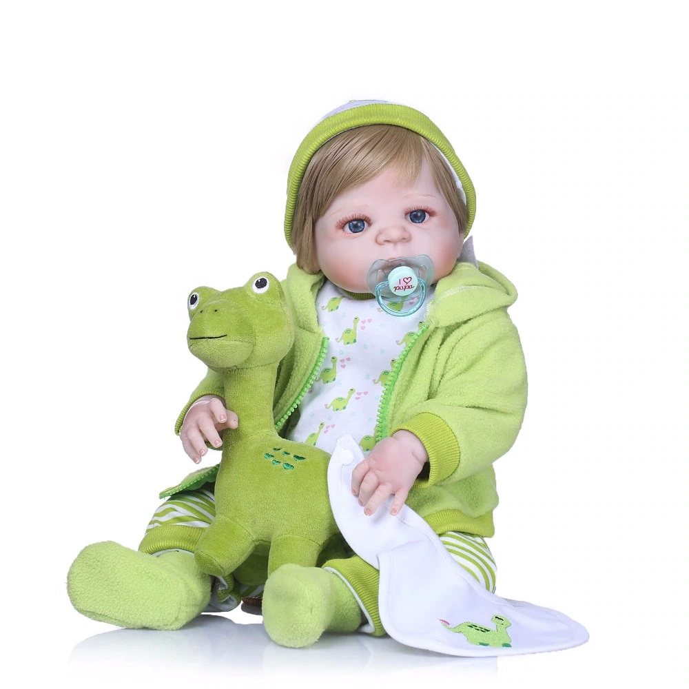 Bebe Reborn Menino 100% Silicone 57 Cm - Bento Loiro - Full