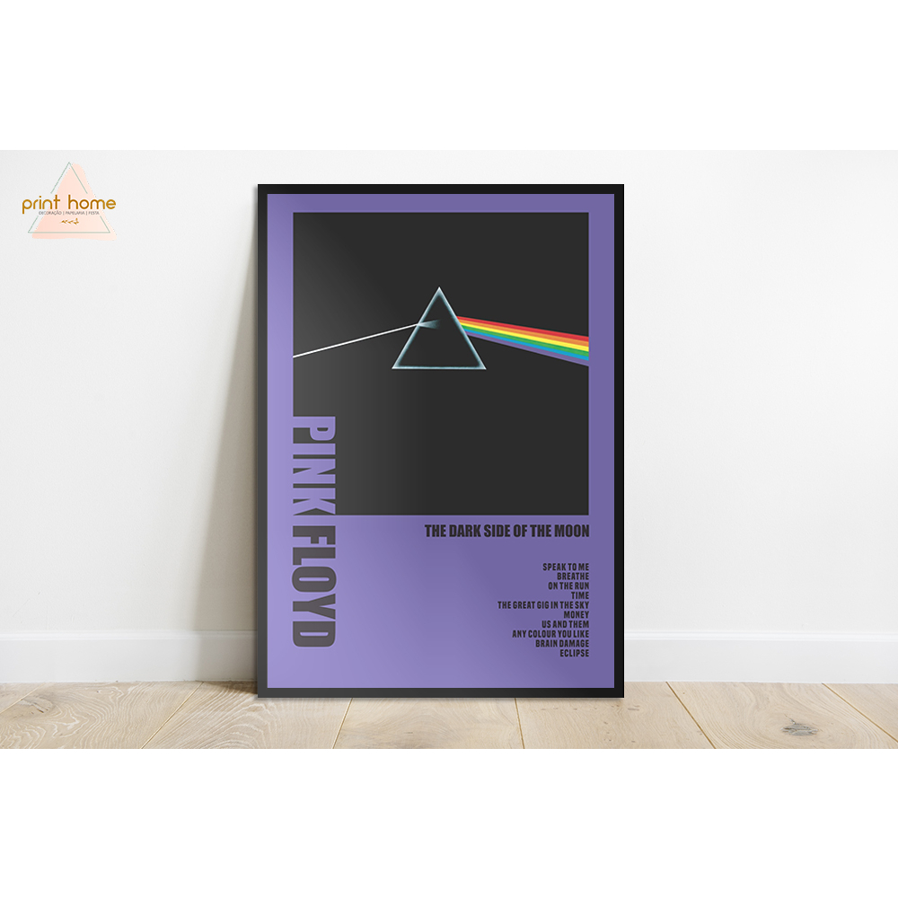 Quadro Placa MDF Poster Colors Pink Floyd The Dark Side The Moon ...