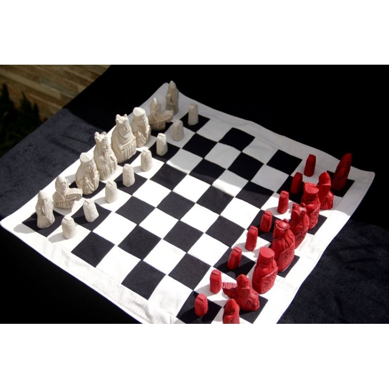 Fileiras de peças de xadrez preto e branco do filme harry potter