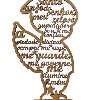 50 oração Santo Anjo Santo Anjo Oração Mdf cru cortado a laser