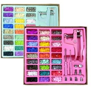 Kit Alicate Pressão 3 em 1 Pregar Botão Plástico Metal Ilhos