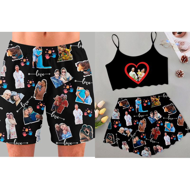 Pijama casal Pet combinadinho personalizado com fotos moda