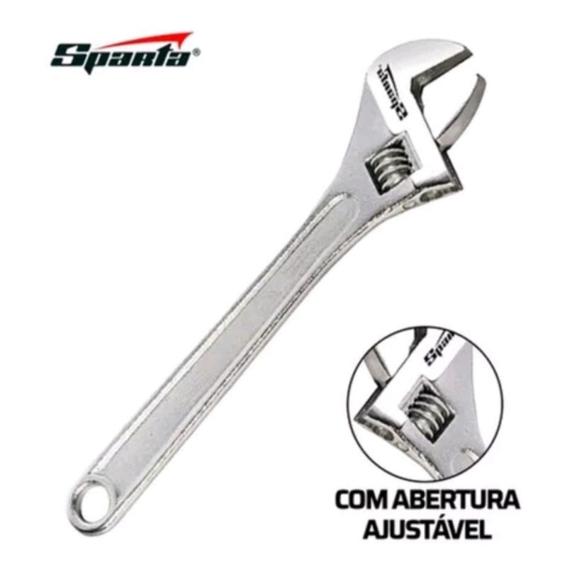 Chave Inglesa Ajustável Cromada 250mm 10 Pol. SPARTA-1553055