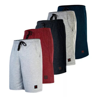 Kit com 5 Bermudas Lisas Moletom/moletinho Shorts Masculino Esporte/casual