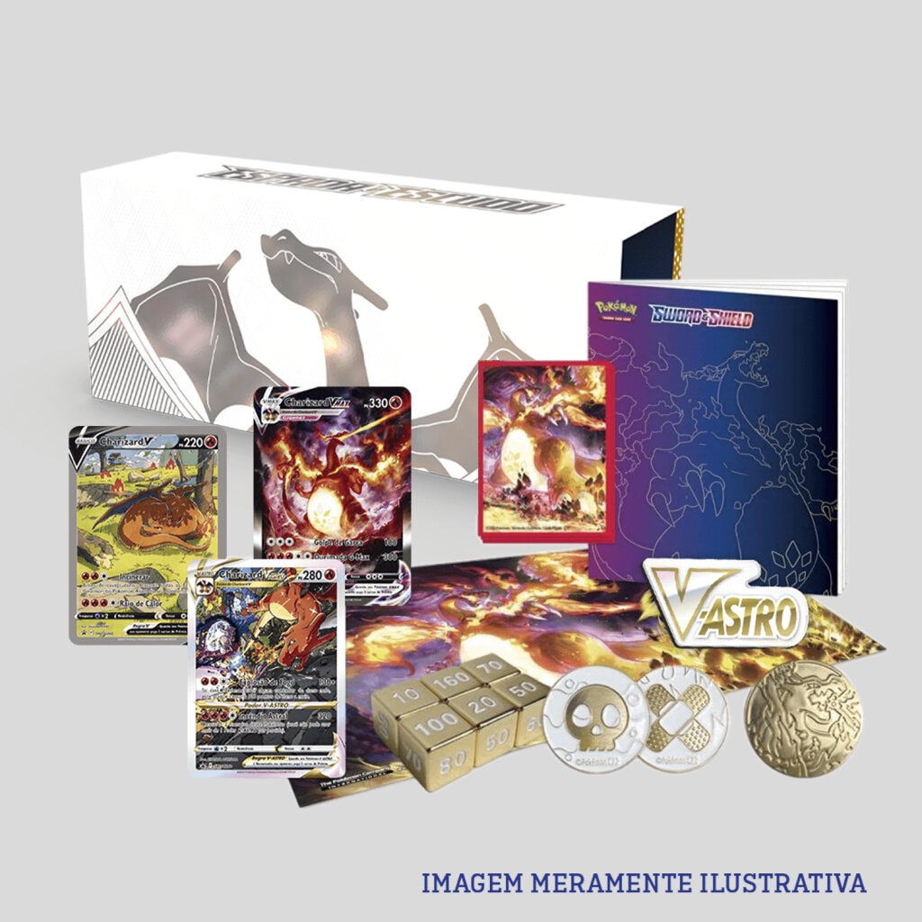 Box Ultra Premium Charizard Gigantamax POK MON TCG COPAG Melhora O 