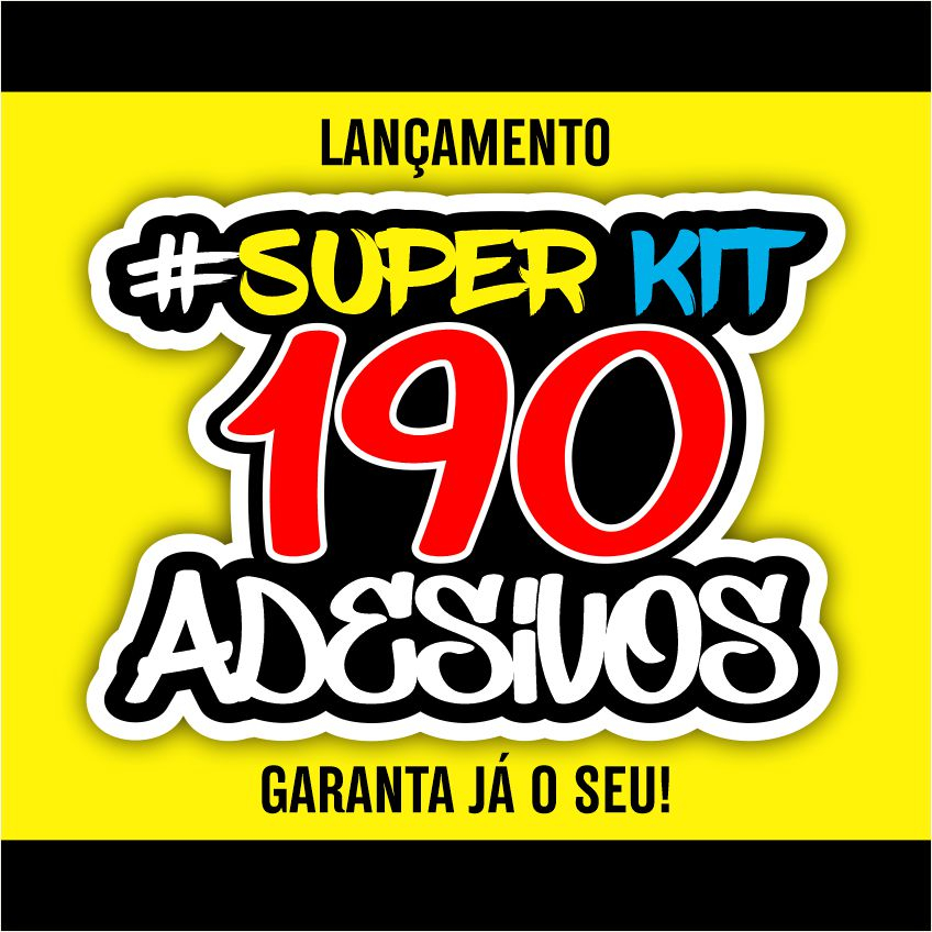 Kit 190 Adesivos 8 Cartelas variados Bike moto bicicleta carro capacete