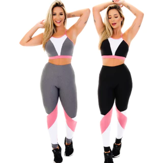 Kit 2 Conjuntos Sport Feminino Roupa De Academia Top E Leg