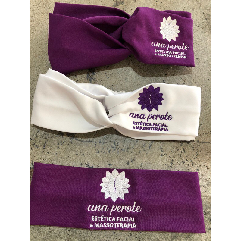 Duas faixas de cabelo personalizada com a sua logo - escolha o modelo ...