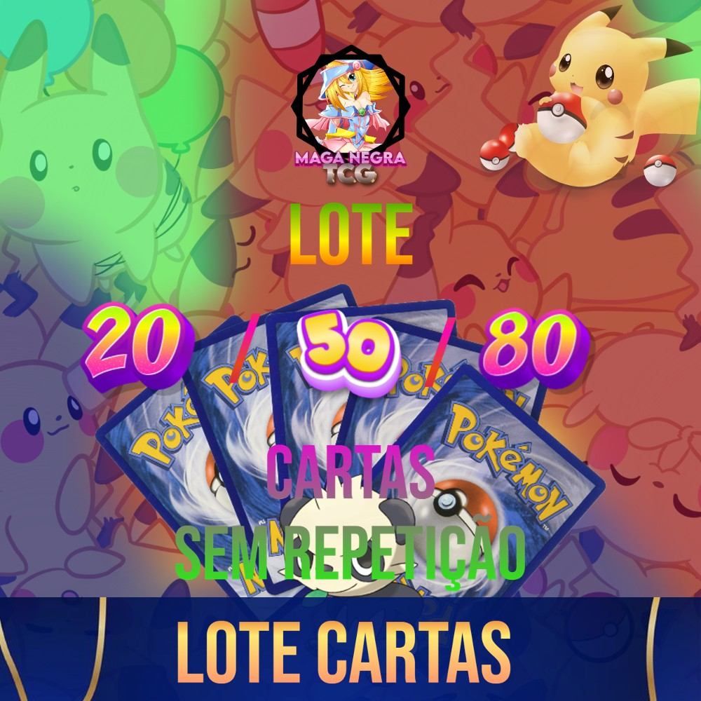 Lote 50 Cartas Pokémon + 2 BRILHANTES - CARTAS ORIGINAIS COPAG - Desconto  no Preço