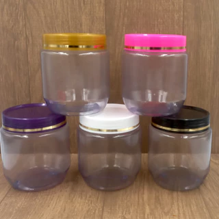 Pote Plástico 250gr (250ml Cristal) Transparente Vazio Com Friso