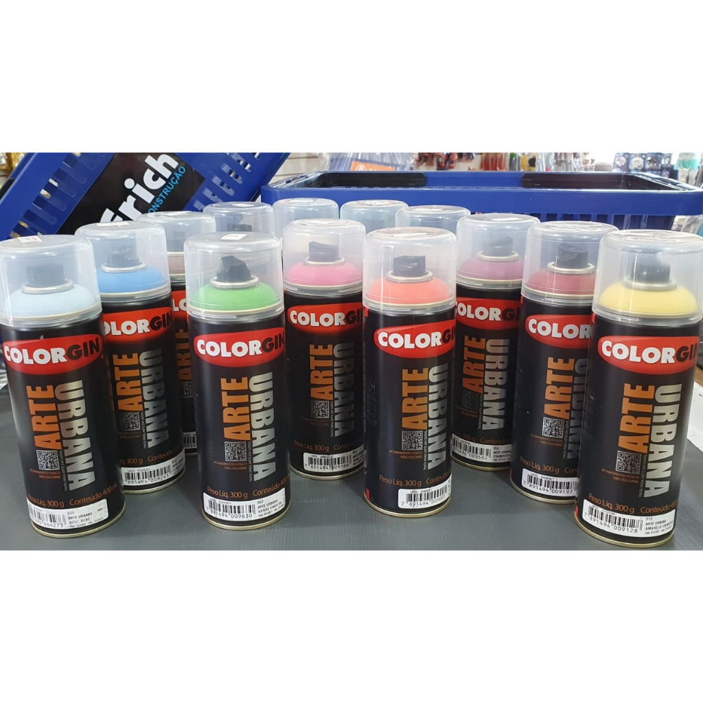 Tinta spray ColorGin arte urbana 400ml diversas cores | Shopee Brasil