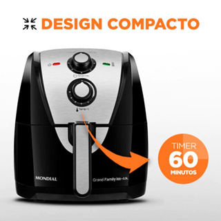 Fritadeira Sem Óleo Air Fryer Af-55i 5,5l Preto e Inox 127V Mondial Grand Family