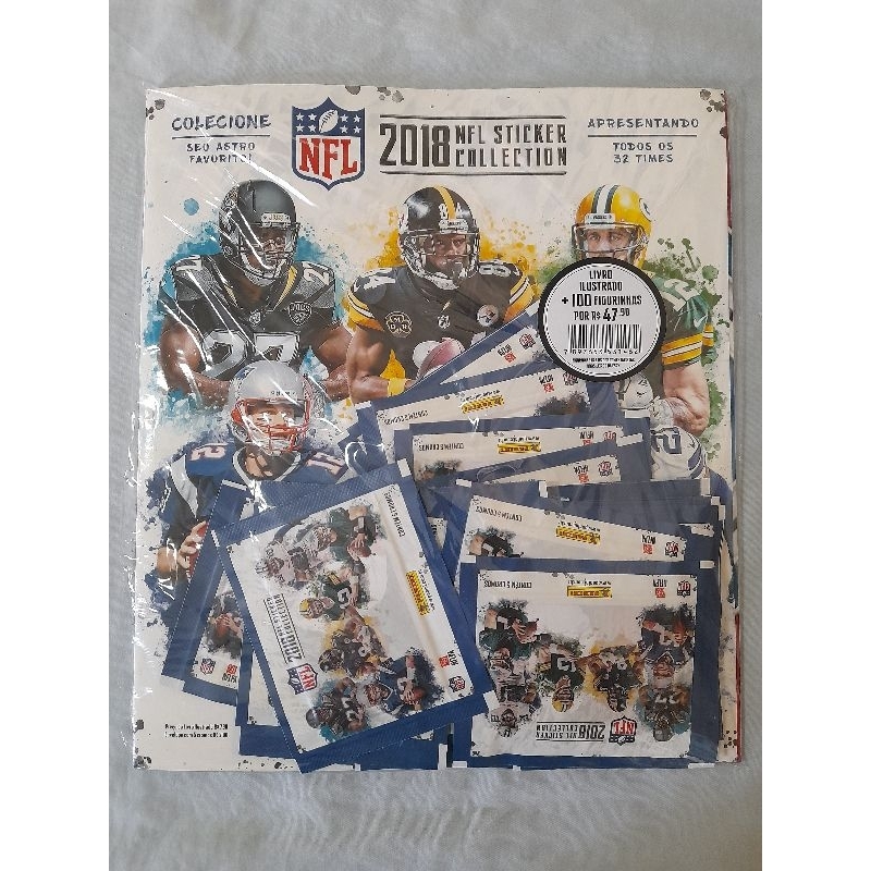 NFL Times Kit com 34 Adesivos 2023 - Pacote figurinhas Futebol