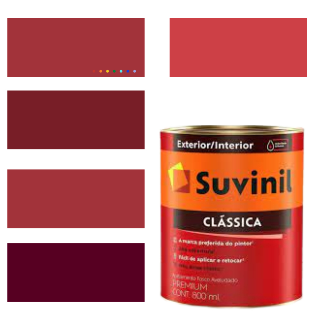 Tinta Para Parede Vermelha Suvinil Clássica Premium Antimofo 800ml ...