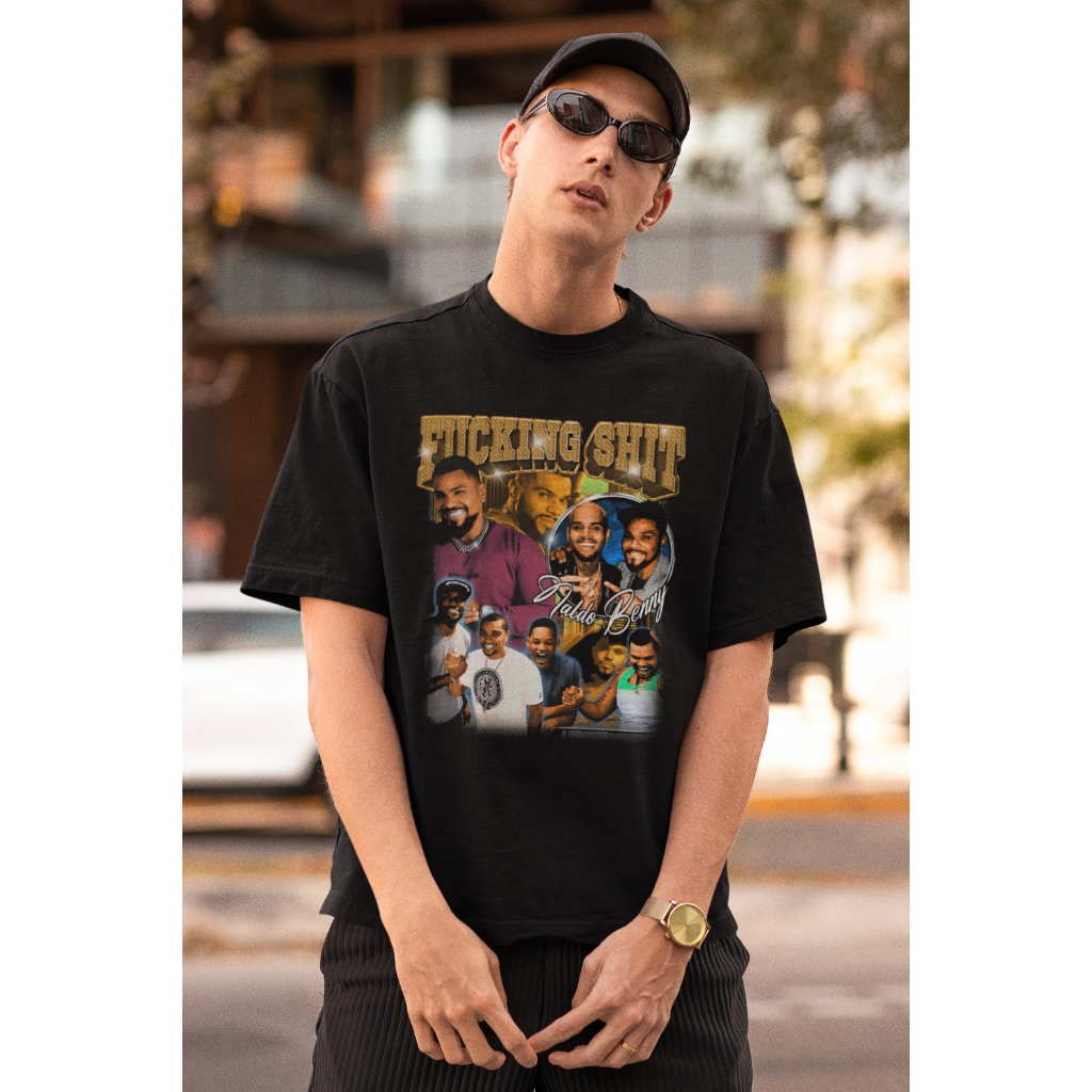 Camiseta Preta Lançamento Estampada Naldo Benny T shirt Graphic Tee Promoção