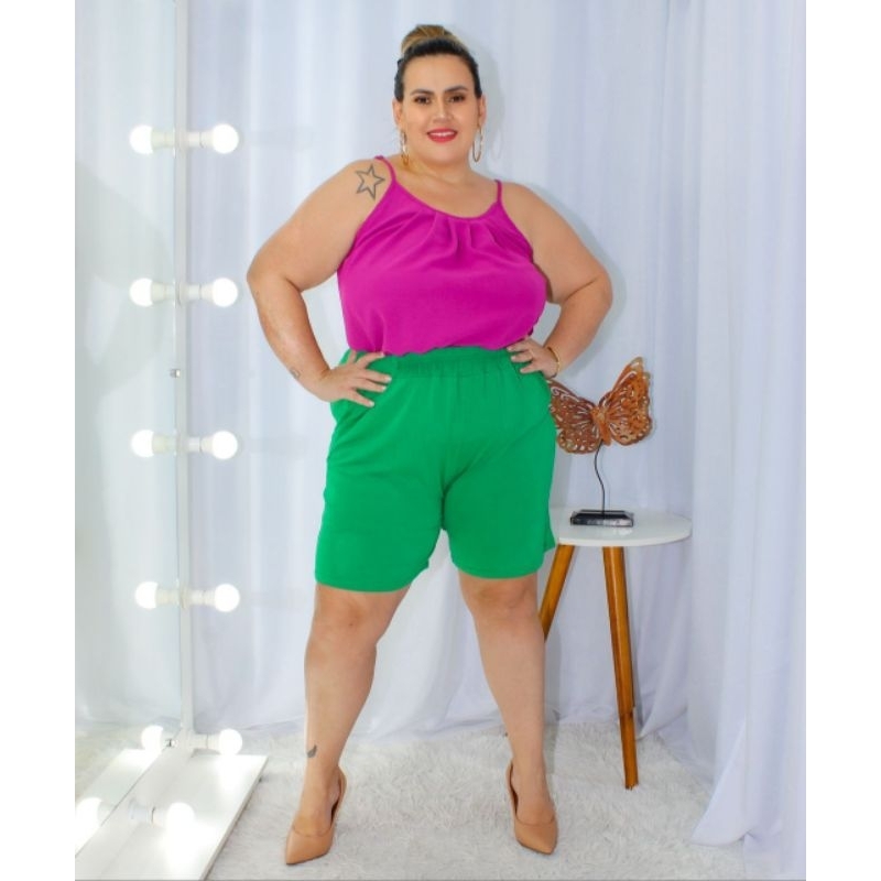 Short Plus Size Soltinho Feminino Praia Piscina Black Friday