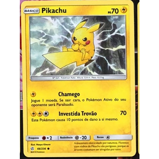Pikachu E Zekrom GX Pokémon Carta Em Português 33/181 - Lista Kids Todo  Cartoes