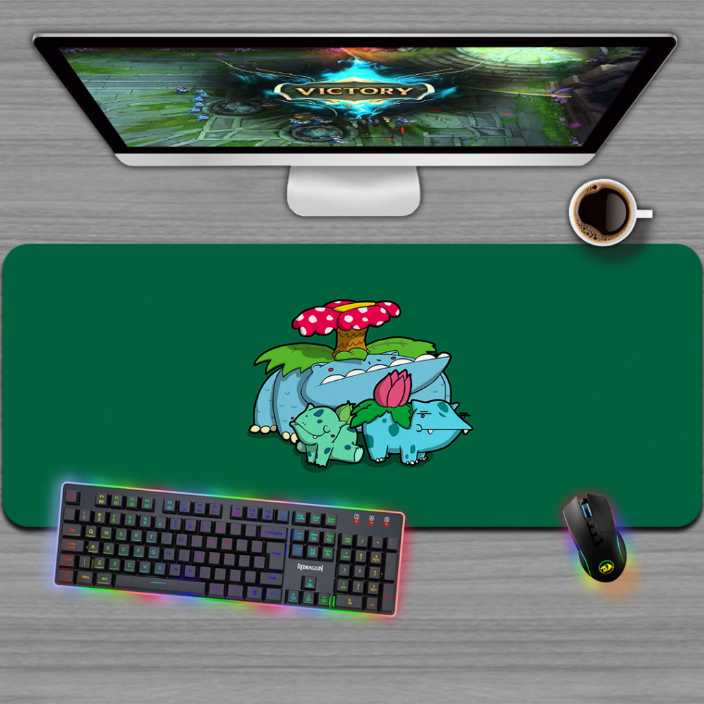 Mousepad Gamer, Tamanhos variados, Anime - PLANTA BUG POKEMON