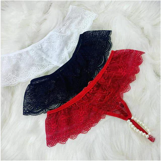 Calcinha Fio Pérolas Tailandesa Sensual Renda Lingerie