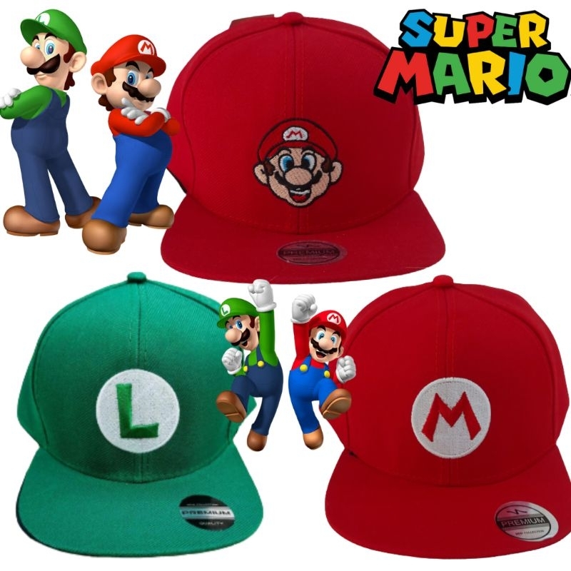 Boné Aba Reta Infantil do Mario Bros