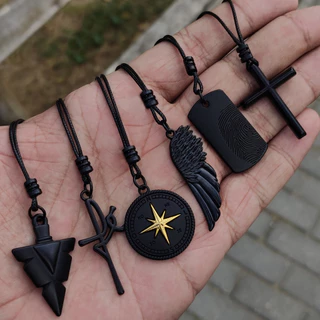 Colar Masculino Preto Ajustável Cordão Encerado Premiun Exclusivo