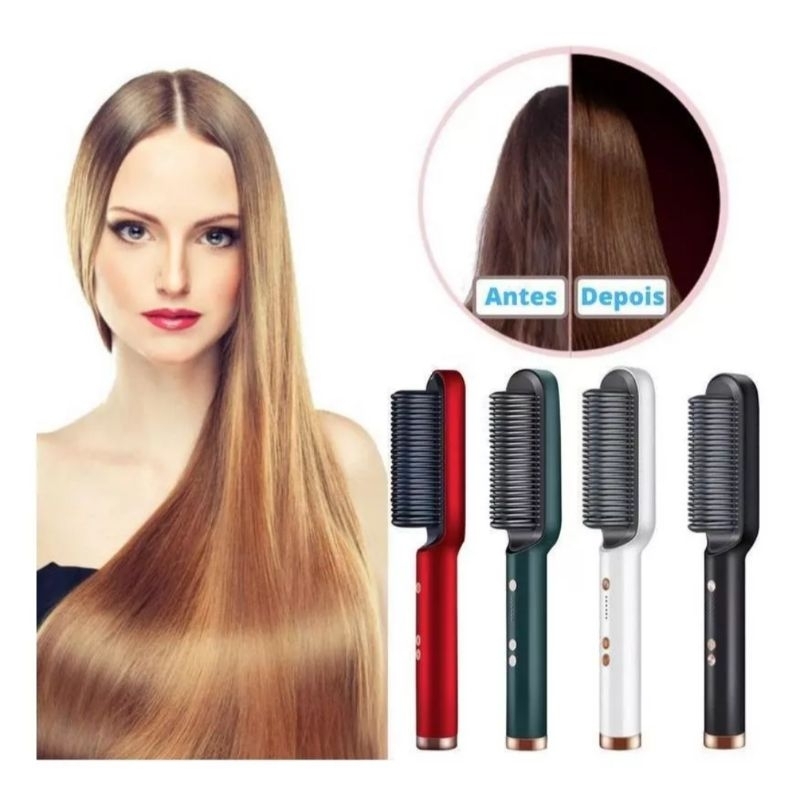 Escova Pente Secadora Profissional Seca Modela Alisa Cabelo Shopee Brasil