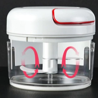 2 Unidade Mini Processador Manual De Alimentos Com Lamina Inox Para Processamento Rápido De Vários Temperos