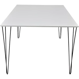 Mesa Jantar 70cm Tampo MDF Quadrado 70x70 Resistente 4 Pé Hairpin Triplo 1/4 Aço Reforçado
